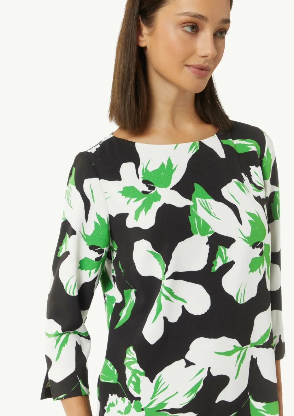 Kurzes Kleid mit All-over-Print-Comma New