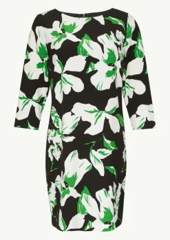 Kurzes Kleid mit All-over-Print-Comma New