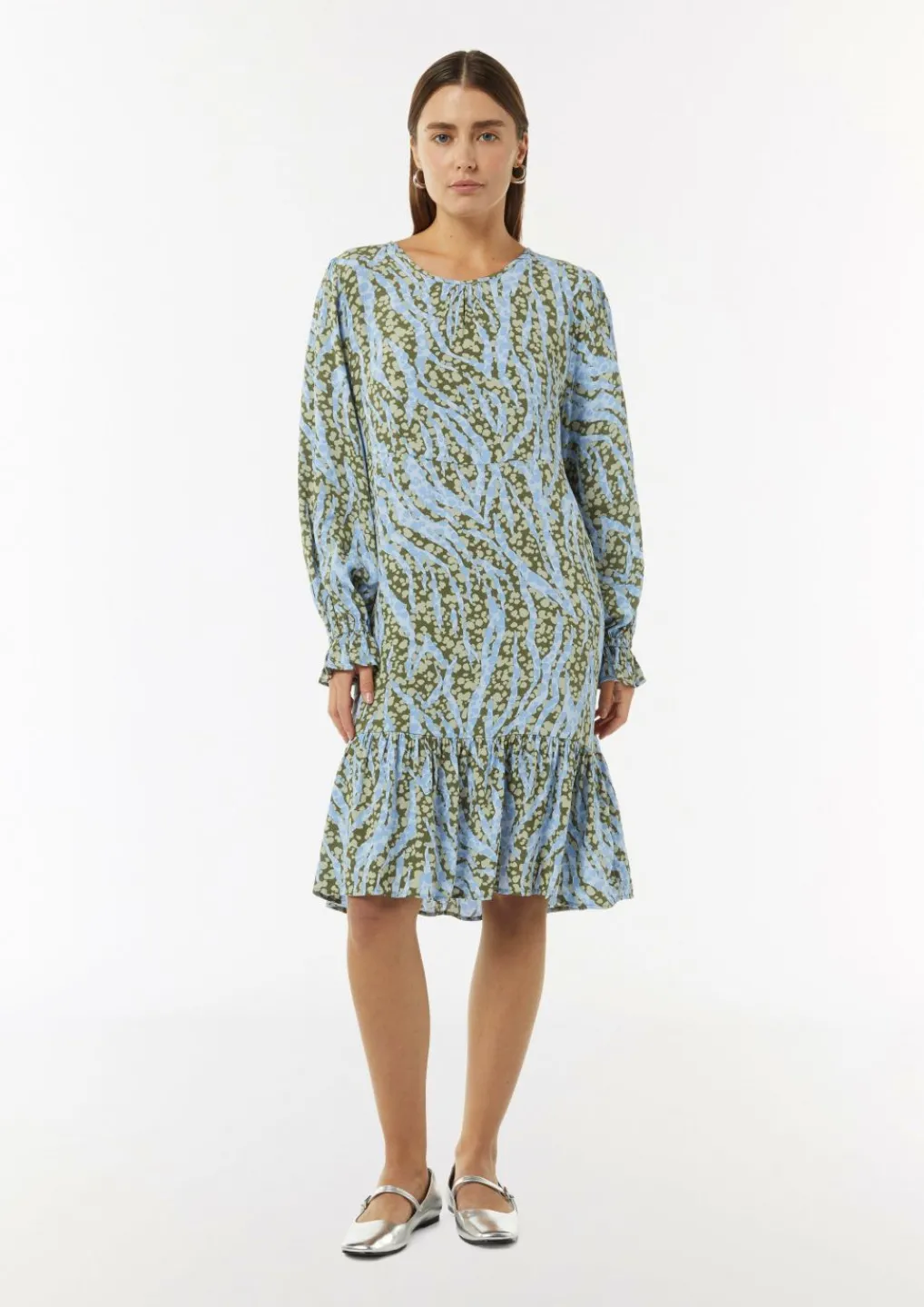 Kurzes Kleid mit Volant-Details-Comma Discount