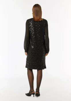 Kurzes Paillettenkleid mit Chiffon-Ärmeln-Comma Sale