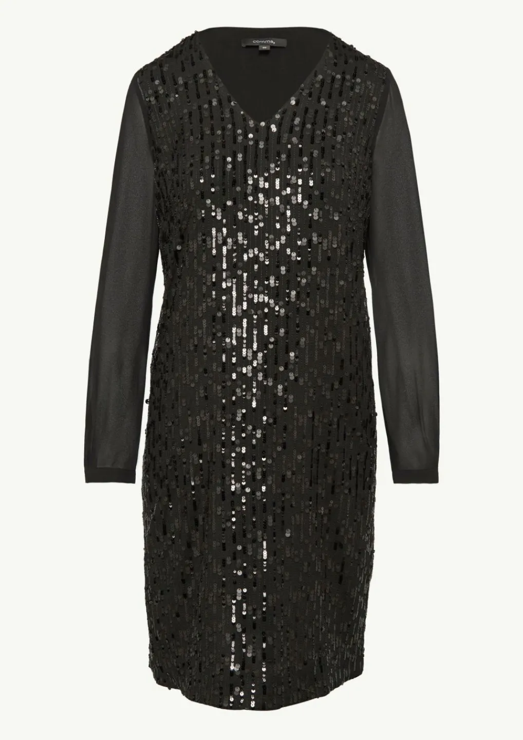 Kurzes Paillettenkleid mit Chiffon-Ärmeln-Comma Sale
