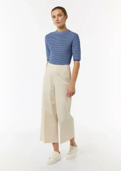 Kurzärmliger Feinstrickpullover mit Musterstruktur-Comma Hot