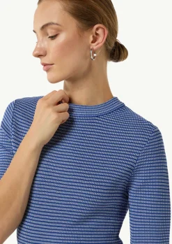Kurzärmliger Feinstrickpullover mit Musterstruktur-Comma Hot