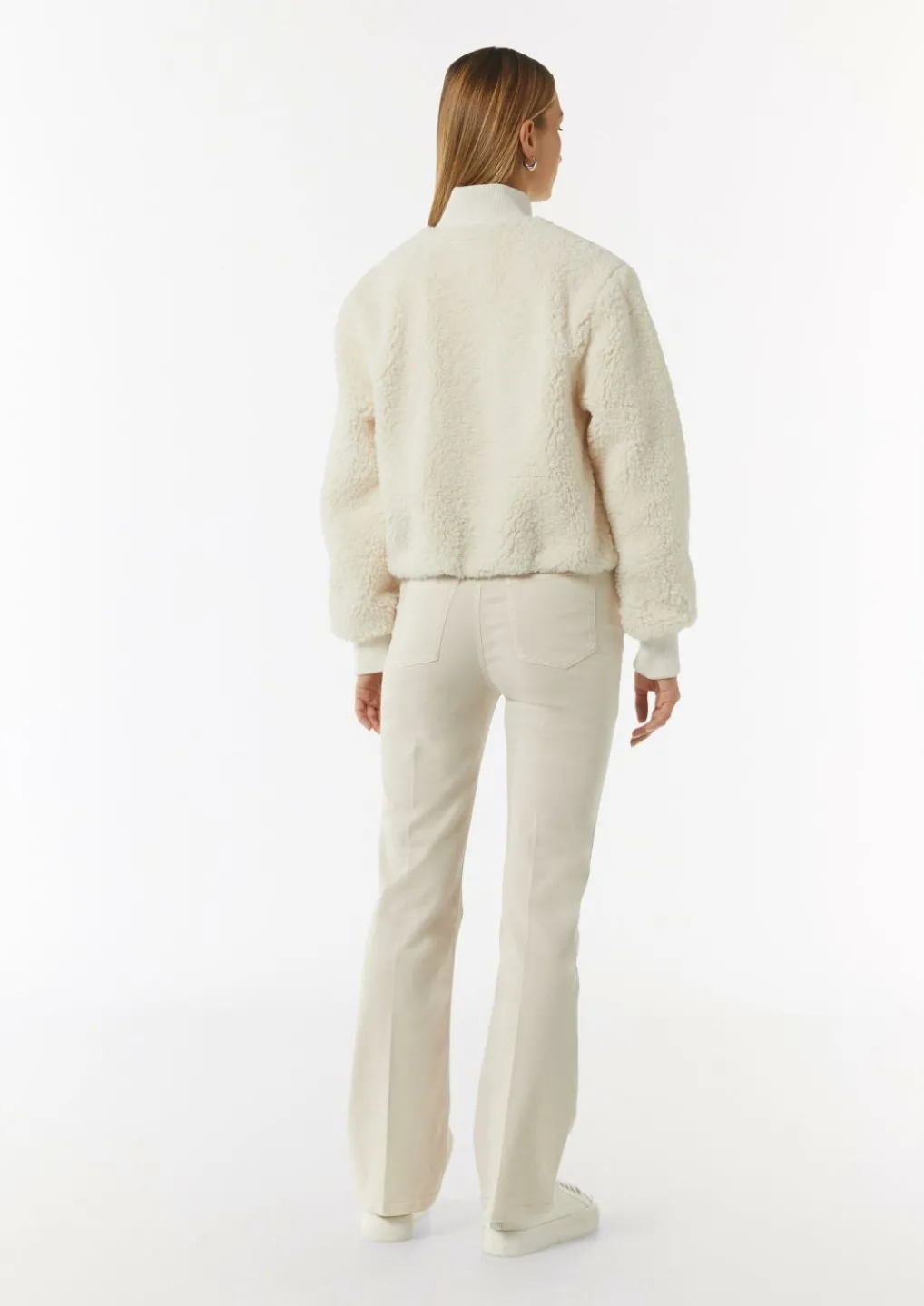 Kuscheliger Teddy-Blouson mit Rippbündchen-Comma Clearance
