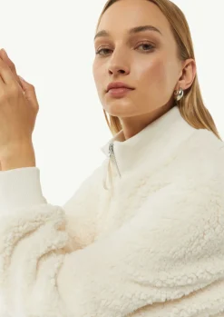 Kuscheliger Teddy-Blouson mit Rippbündchen-Comma Clearance