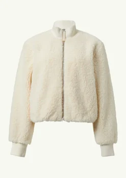 Kuscheliger Teddy-Blouson mit Rippbündchen-Comma Clearance