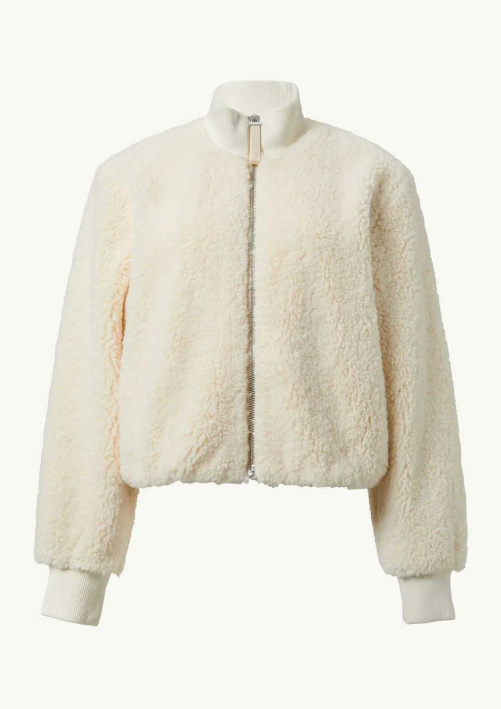 Kuscheliger Teddy-Blouson mit Rippbündchen-Comma Clearance