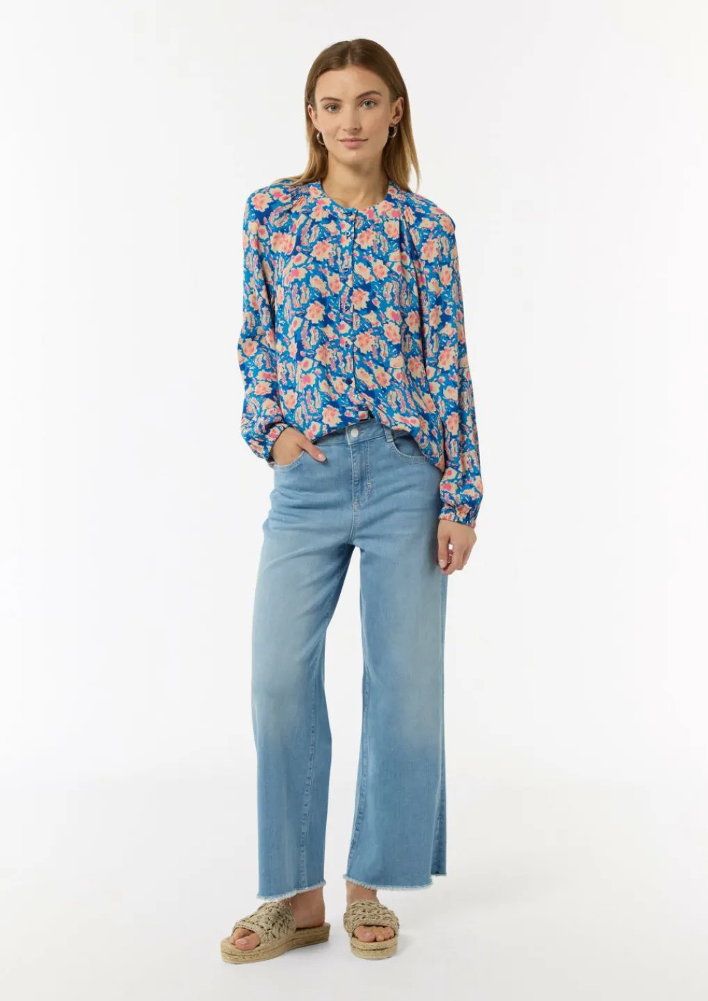 Langarmbluse mit All-over-Print-Comma Outlet