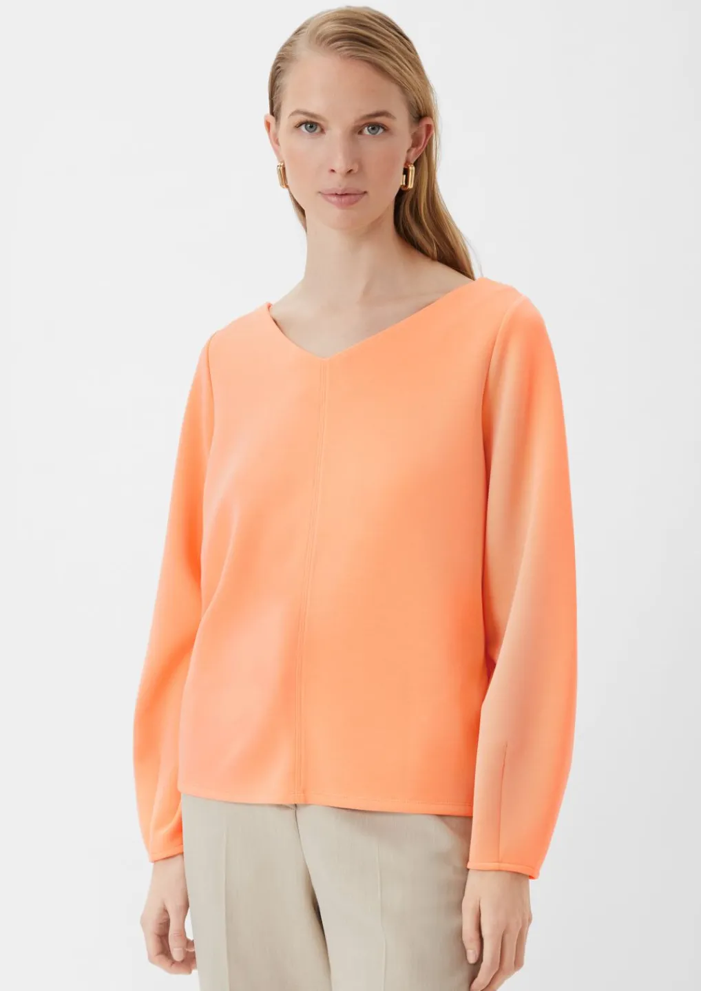 Langarmshirt aus weichem Scuba-Comma Online