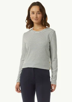 Langarmshirt mit gestrickten Streifen aus Glitzergarn-Comma Outlet
