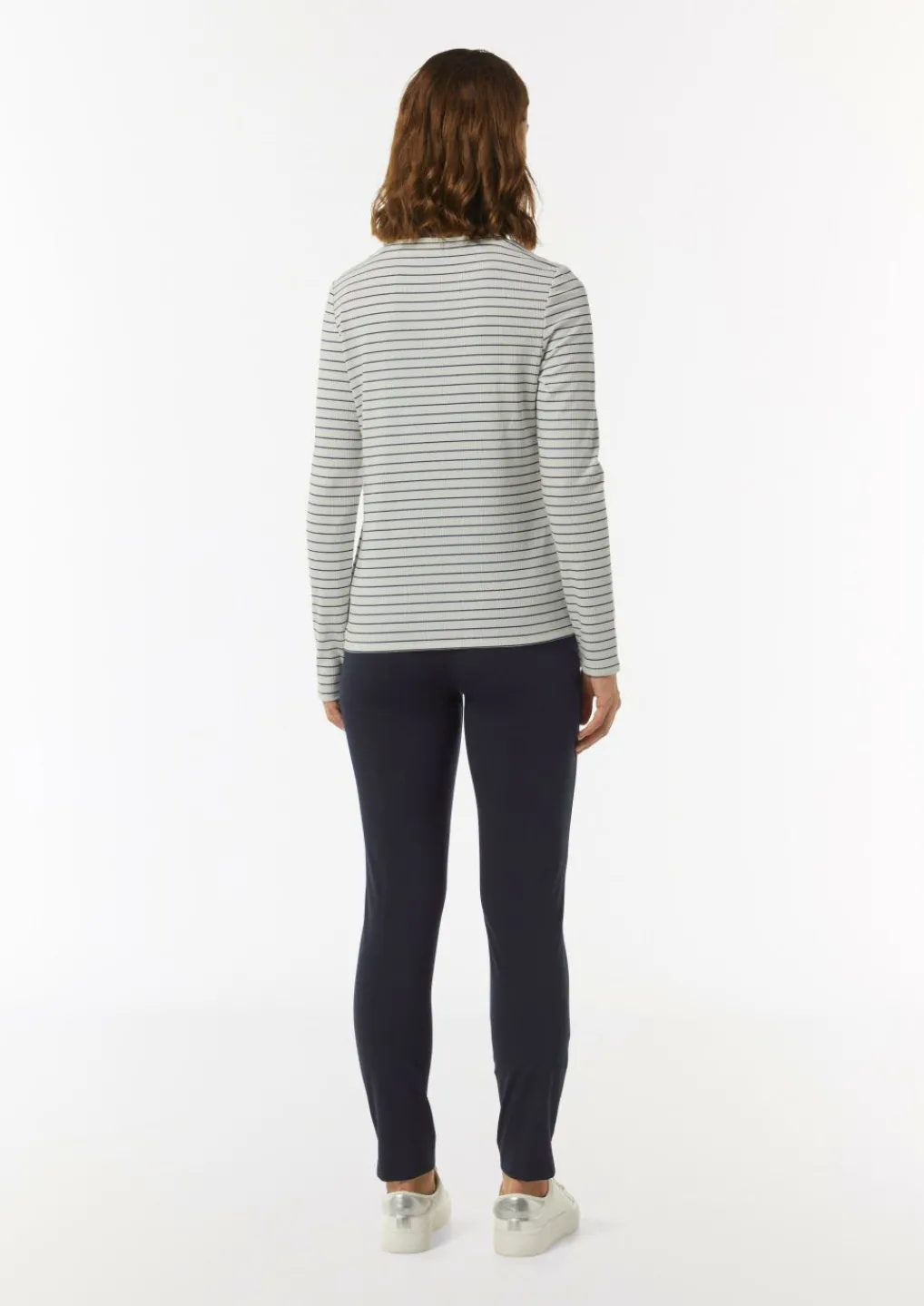 Langarmshirt mit gestrickten Streifen aus Glitzergarn-Comma Outlet