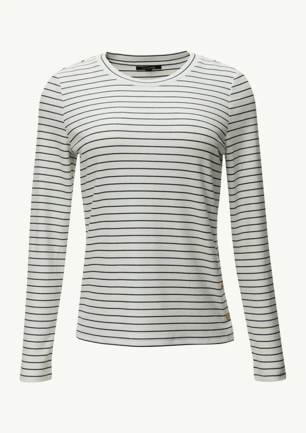Langarmshirt mit gestrickten Streifen aus Glitzergarn-Comma Outlet