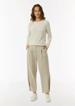 Langarmshirt mit gestrickten Streifen aus Glitzergarn-Comma Fashion