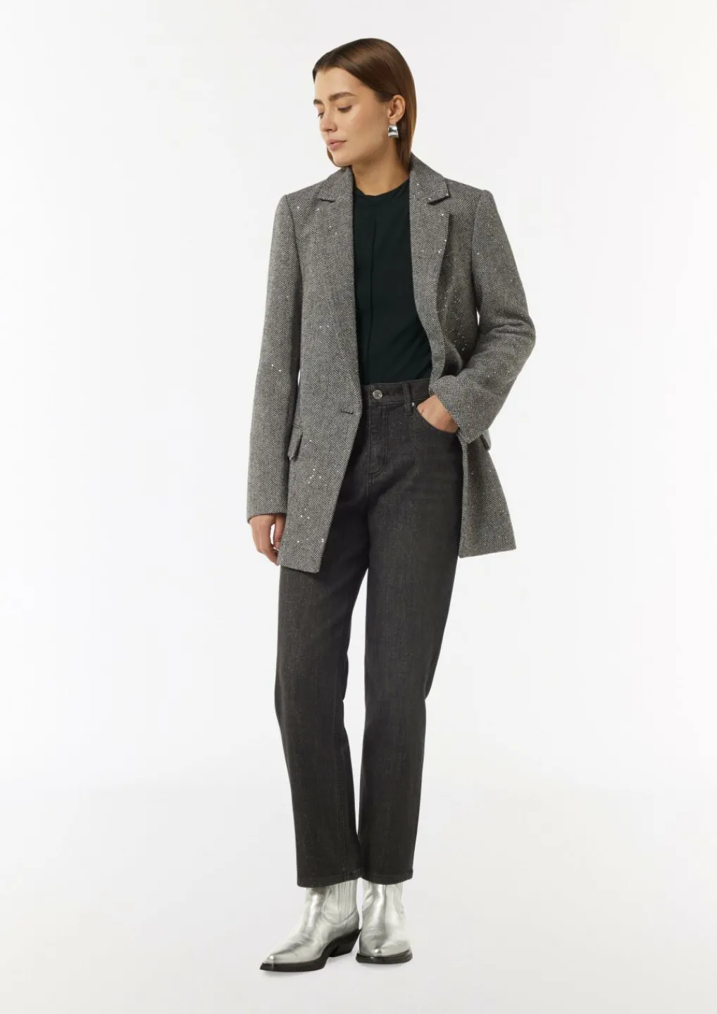 Langarmshirt mit Glitzerdetail-Comma Online
