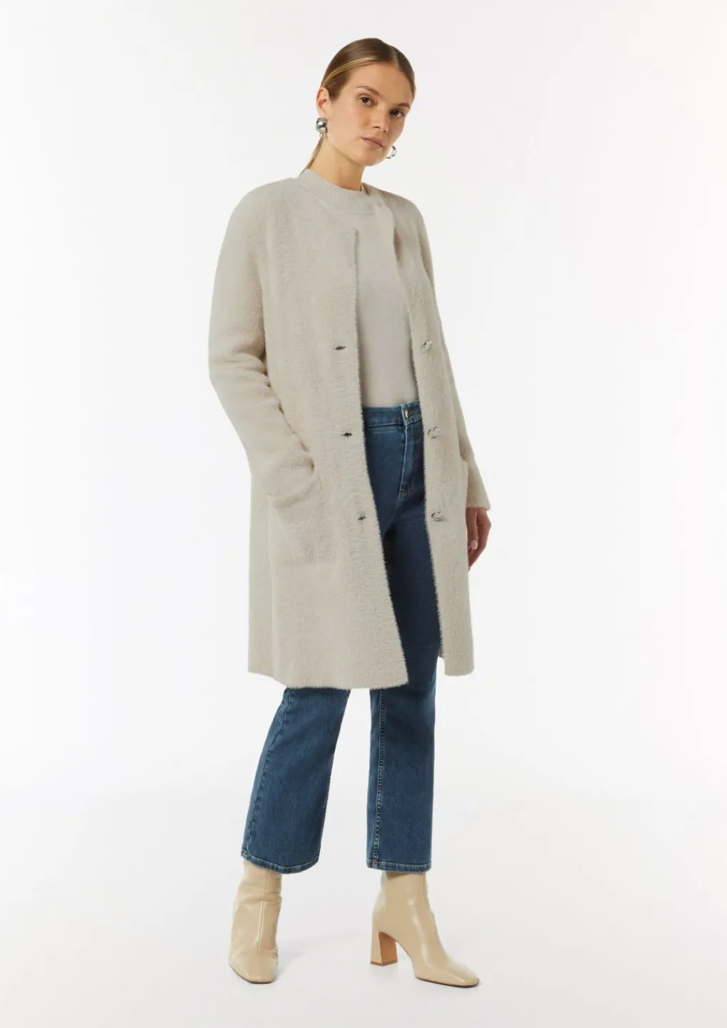 Langer Cardigan in Kunstfell-Optik-Comma Clearance