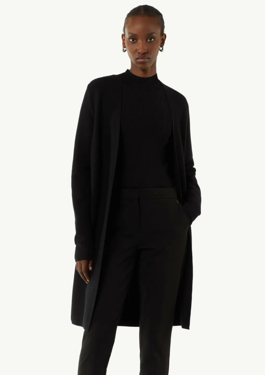 Langer Cardigan mit Rippstruktur-Comma Clearance