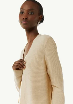 Langer Cardigan mit Rippstruktur-Comma Best