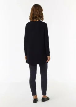 Langer Feinstrickpullover mit seitlichen Schlitzen-Comma Outlet