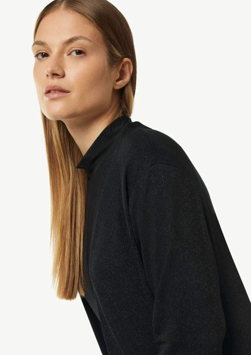 Langer Jersey-Cardigan mit Metallic-Effekt-Comma New