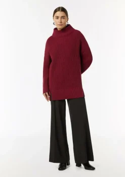 Langer Strickpullover mit Stehkragen-Comma Online