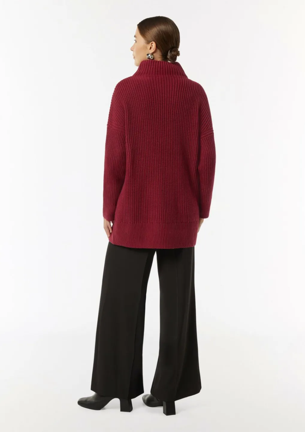 Langer Strickpullover mit Stehkragen-Comma Online