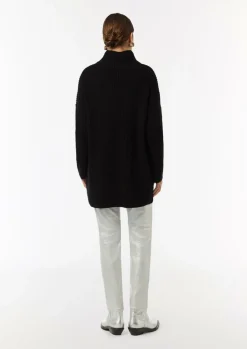 Langer Strickpullover mit Stehkragen-Comma Hot