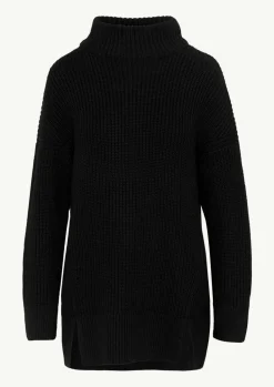 Langer Strickpullover mit Stehkragen-Comma Hot