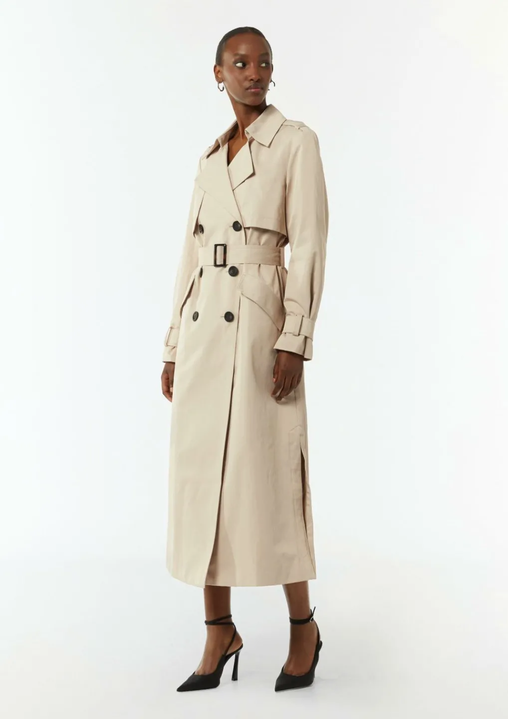 Langer Trenchcoat aus Baumwollmix-Comma Sale