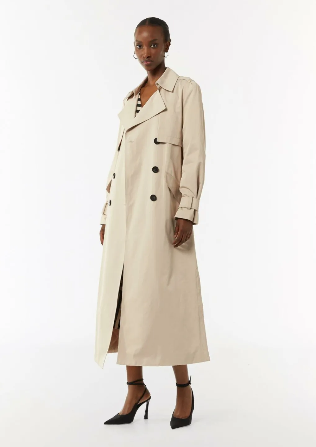 Langer Trenchcoat aus Baumwollmix-Comma Sale