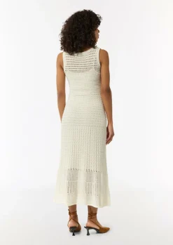 Langes Pointelle-Kleid mit verstellbaren Trägern-Comma Sale