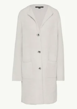 Lange Strickjacke mit aufgesetzten Taschen-Comma Fashion