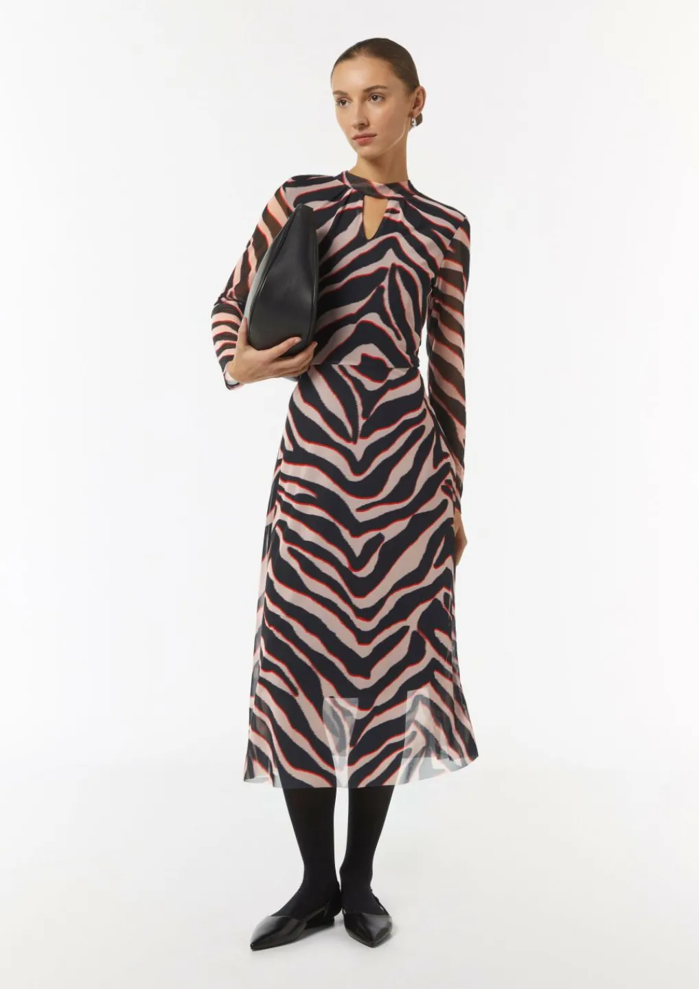 Langärmeliges Kleid mit Stehkragen-Comma Best