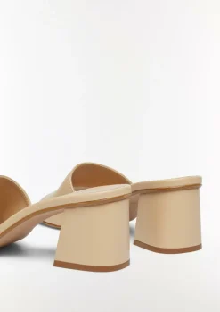 Leder-Sandalen mit Blockabsatz-Comma New