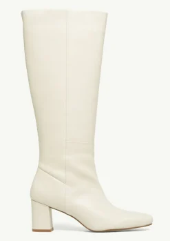 Lederstiefel mit Blockabsatz-Comma Outlet