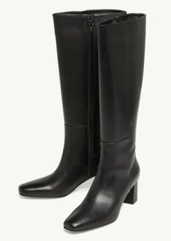Lederstiefel mit Blockabsatz-Comma Fashion
