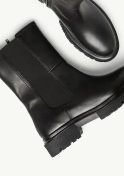 Lederstiefel mit Profilsohle-Comma New
