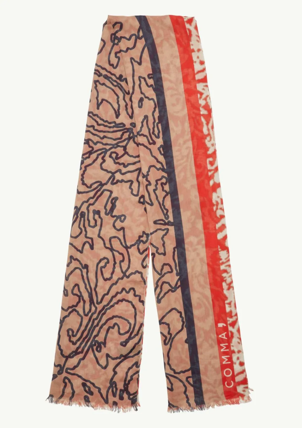 Leichter Schal mit All-over-Print aus Baumwollmix-Comma Outlet