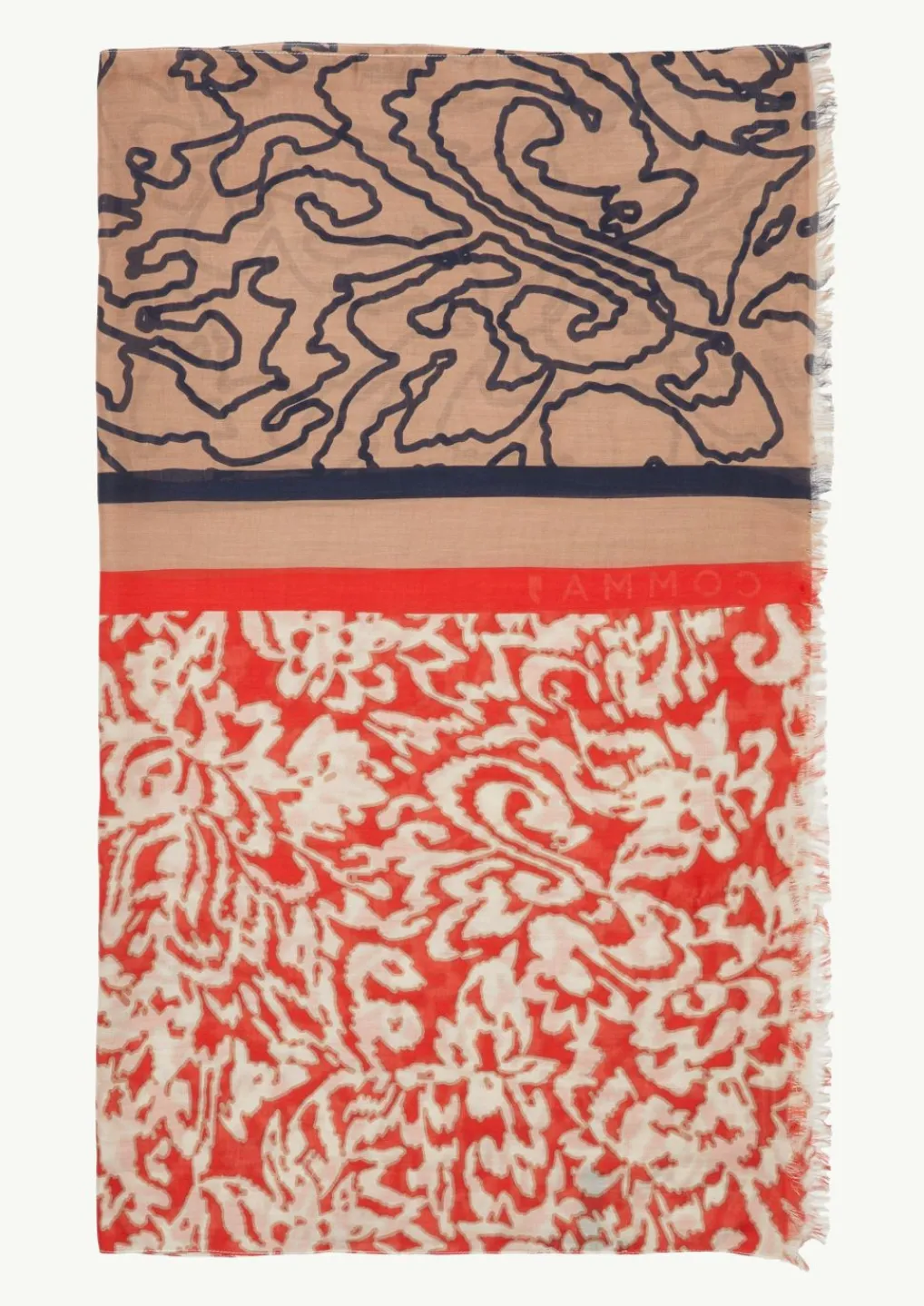Leichter Schal mit All-over-Print aus Baumwollmix-Comma Outlet