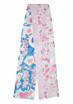 Leichter Schal mit All-over-Print und Fransen-Comma Hot