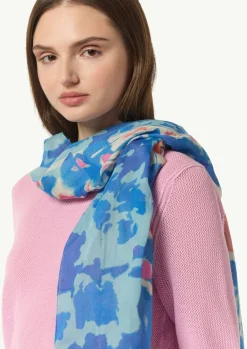 Leichter Schal mit All-over-Print und Fransen-Comma Hot