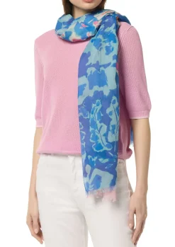 Leichter Schal mit All-over-Print und Fransen-Comma Hot