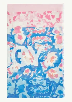 Leichter Schal mit All-over-Print und Fransen-Comma Hot