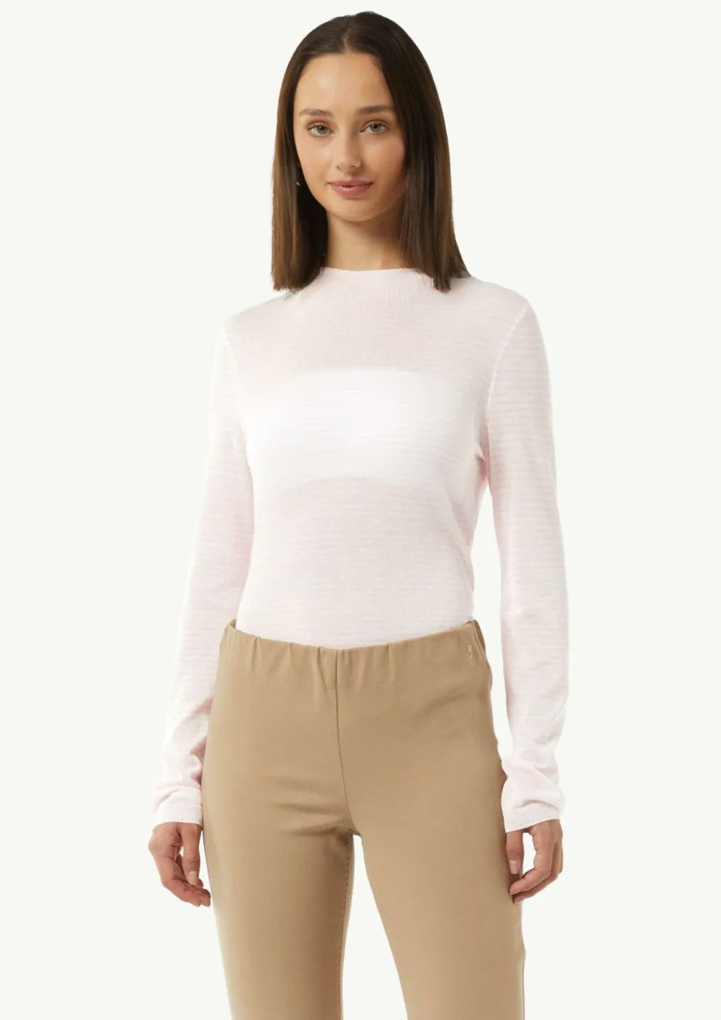 Leichter Strickpullover mit angedeutetem Stehkragen-Comma Discount