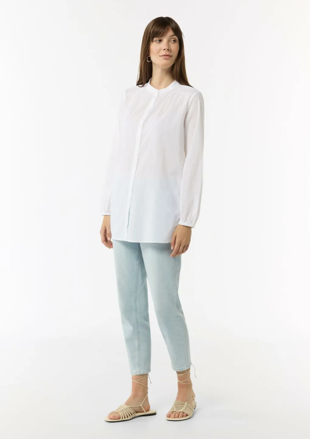 Leichte Tunika-Bluse mit Biesen-Details-Comma Clearance