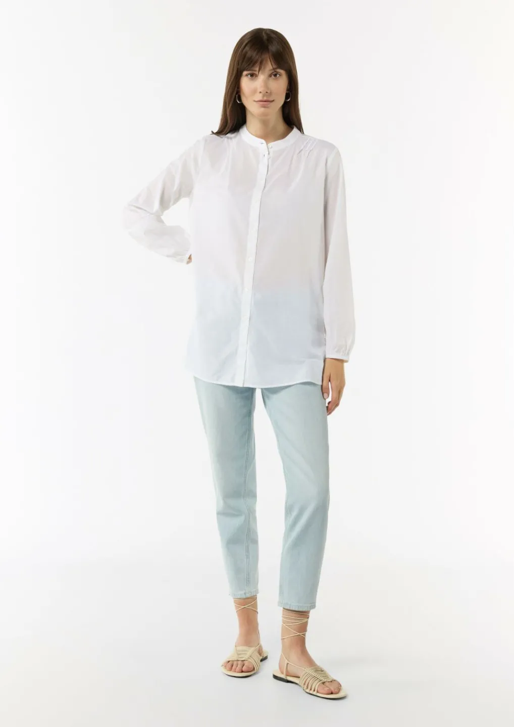 Leichte Tunika-Bluse mit Biesen-Details-Comma Clearance