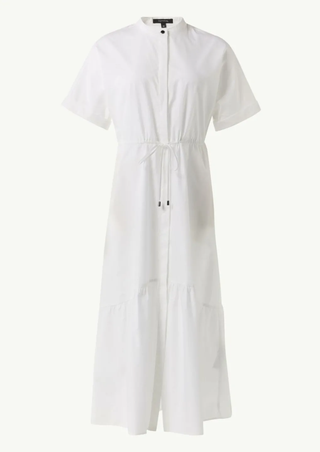 Leicht transparentes Midikleid mit Eingrifftaschen in taillierter Passform-Comma Outlet