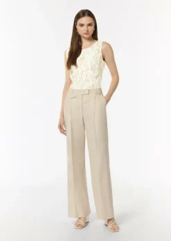 Leinen-Mix-Hose mit Eingrifftaschen-Comma Hot
