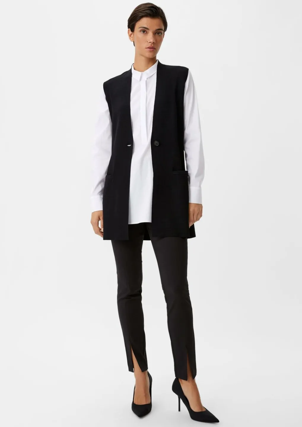 Lockere Baumwollbluse mit halber Knopfleiste-Comma Outlet