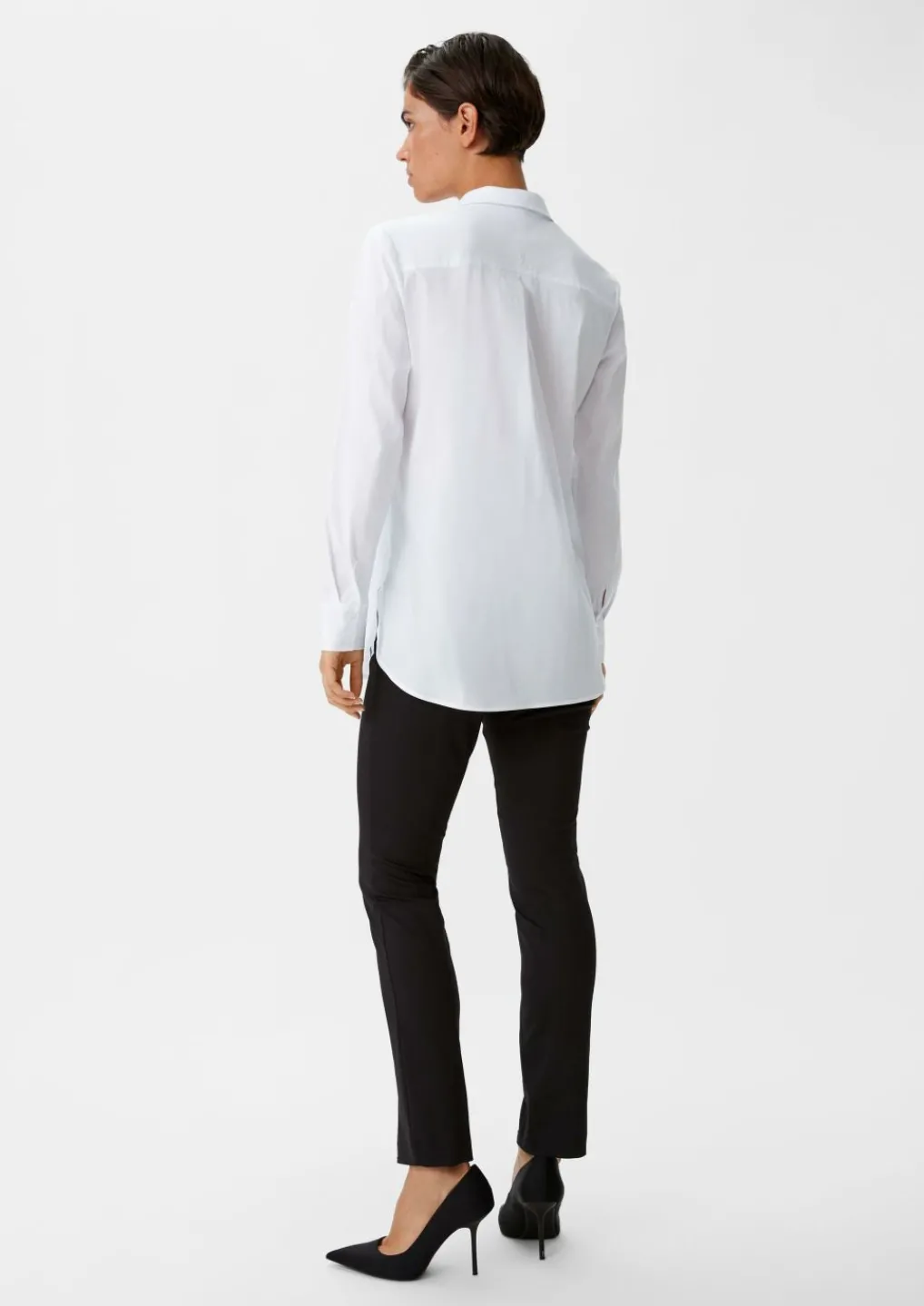 Lockere Baumwollbluse mit halber Knopfleiste-Comma Outlet