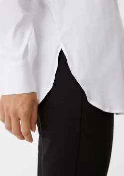 Lockere Baumwollbluse mit halber Knopfleiste-Comma Outlet